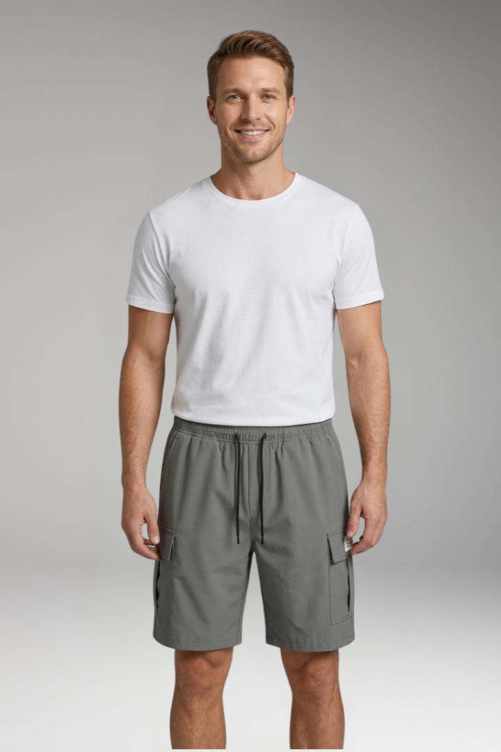 Men's Cargo Knee-Length Shorts with Drawstring
