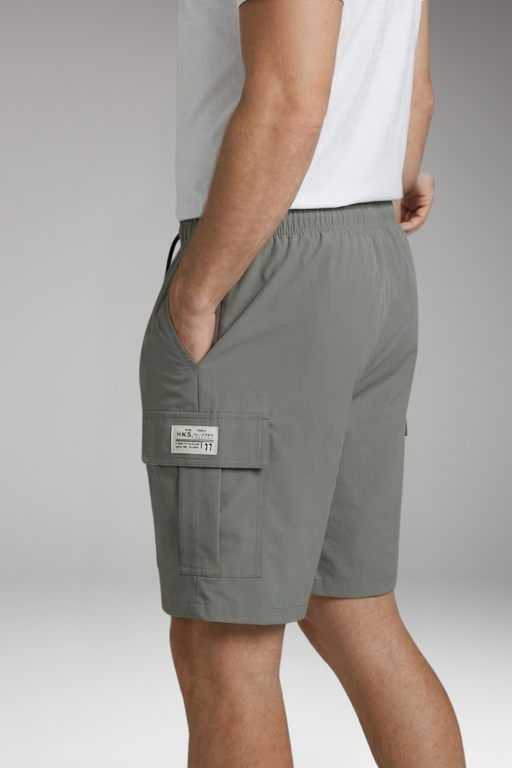 Men's Cargo Knee-Length Shorts with Drawstring