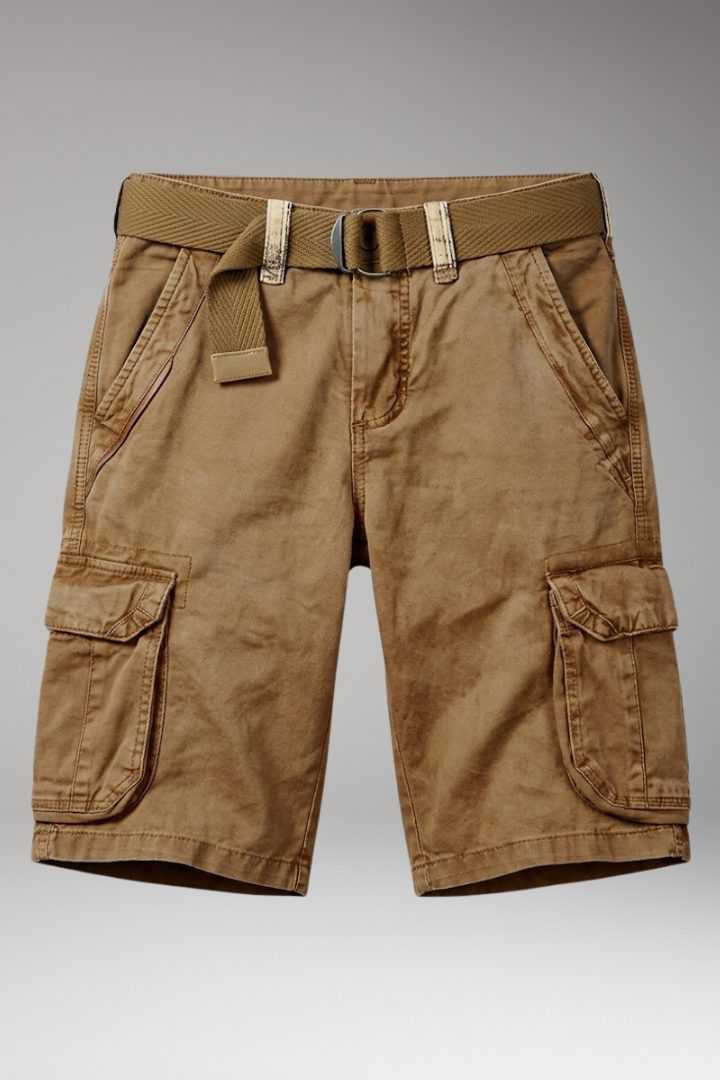 Men's Cargo Shorts with Belt Loops and Multiple Pockets