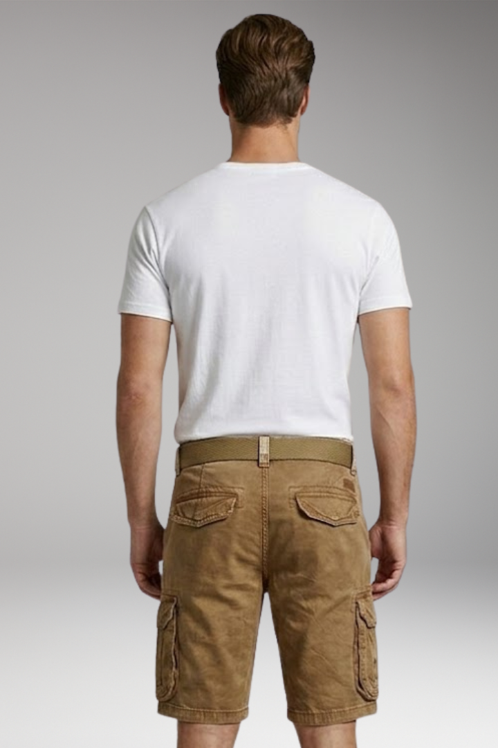 Men's Cargo Shorts with Belt Loops and Multiple Pockets