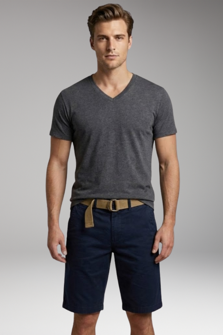 Men's Cargo Shorts with Belt Loops and Multiple Pockets