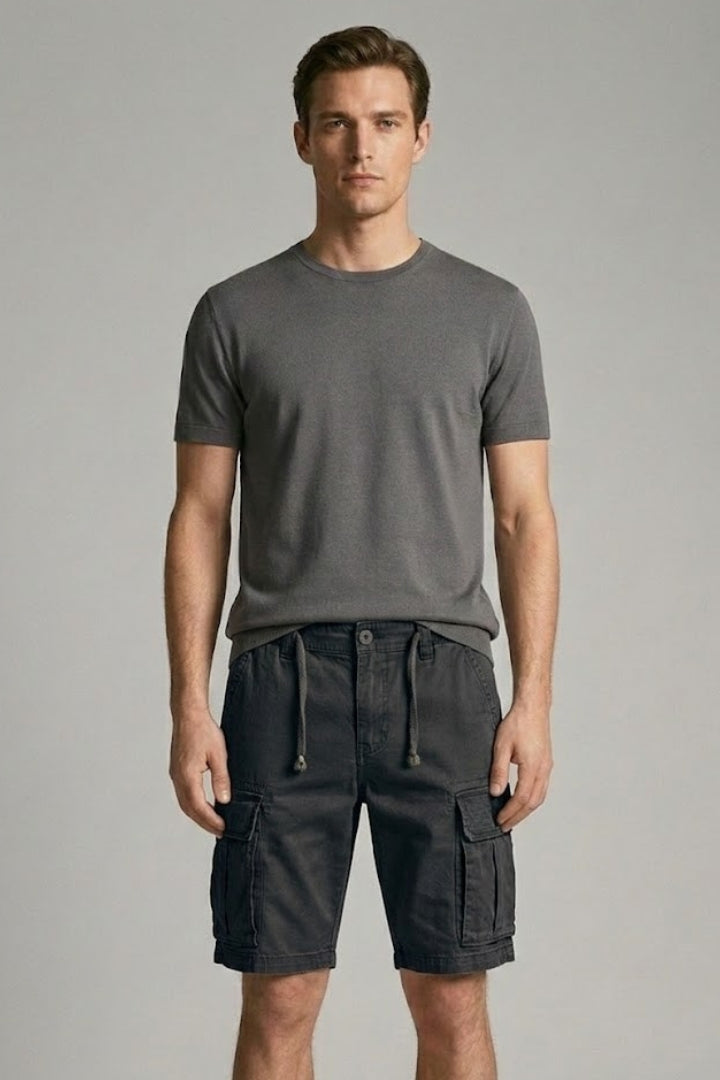 Men's Cargo Shorts with Belt and Multiple Pockets