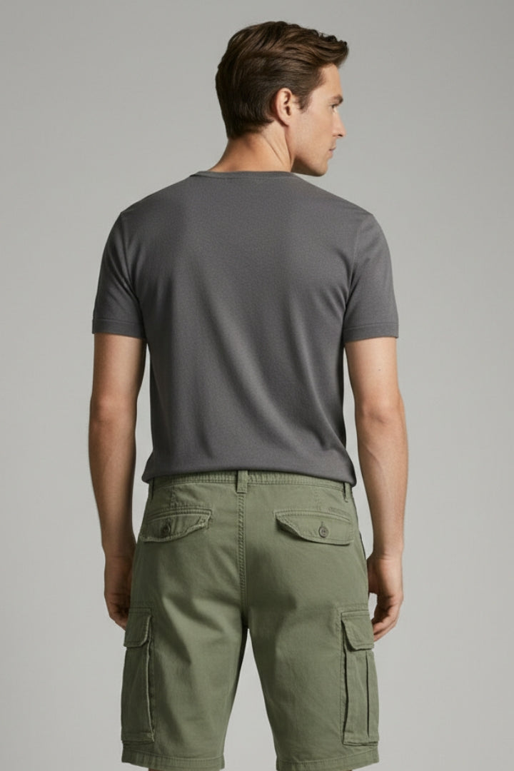 Men's Cargo Shorts with Belt and Multiple Pockets