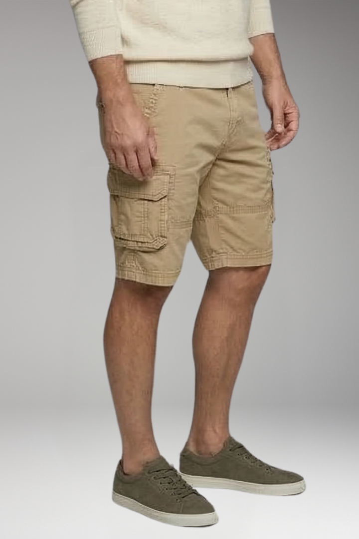 Men's Cargo Shorts with Button and Pockets