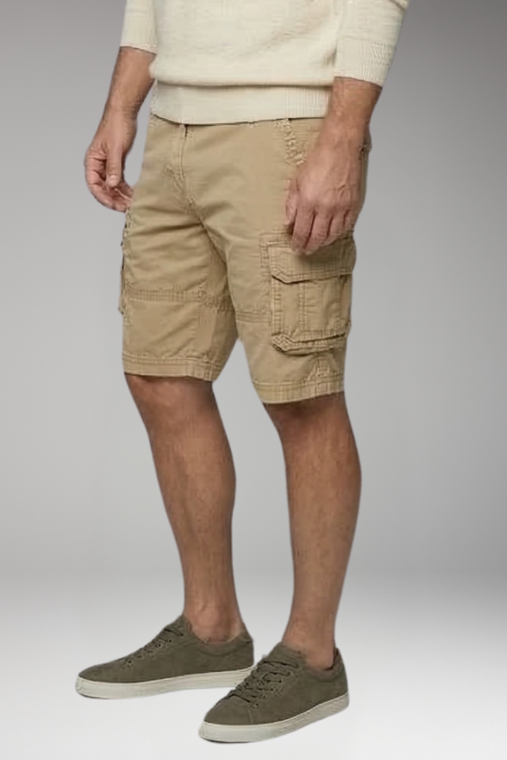 Men's Cargo Shorts with Button and Pockets