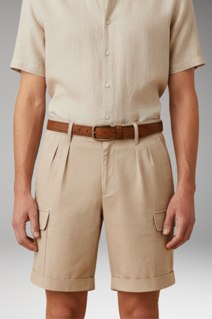 Men's Cargo Shorts with Cargo Pockets and Belt Loops