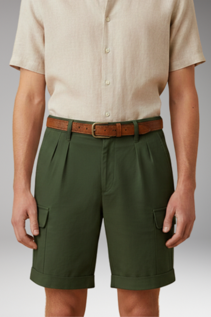 Men's Cargo Shorts with Cargo Pockets and Belt Loops