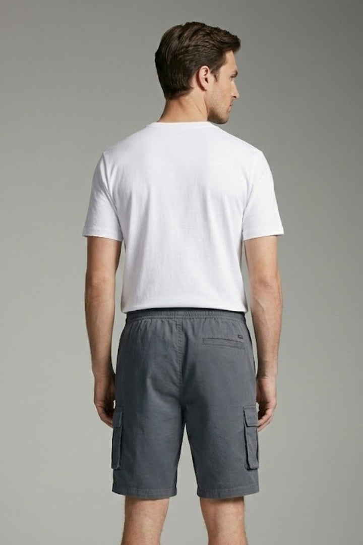 Men's Cargo Shorts with Drawstring Waistband and Flap Pockets