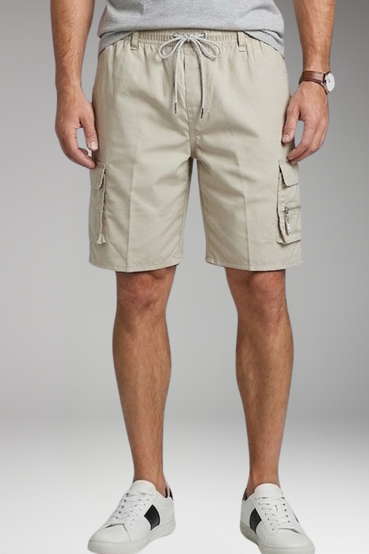 Men's Cargo Shorts with Drawstring and Multiple Pockets