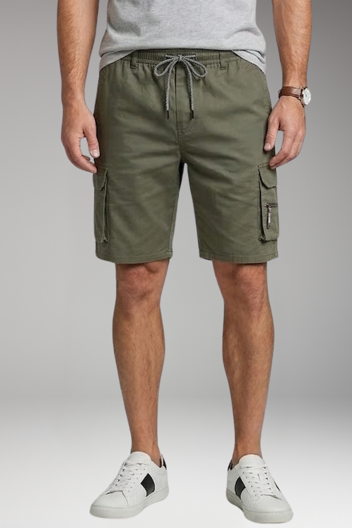 Men's Cargo Shorts with Drawstring and Multiple Pockets