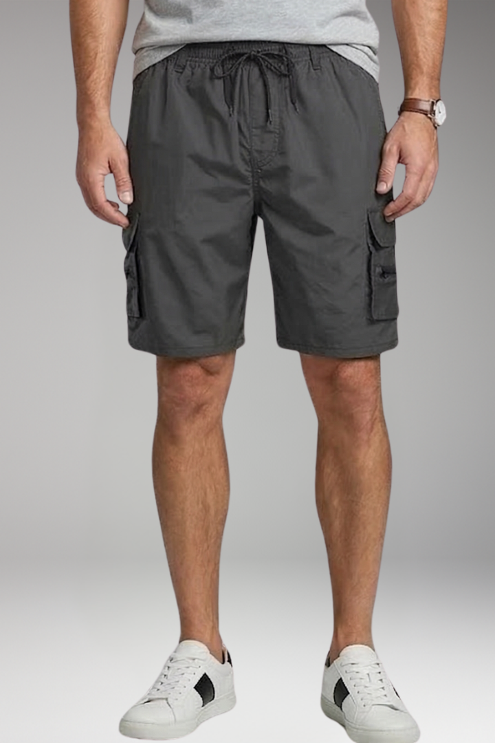 Men's Cargo Shorts with Drawstring and Multiple Pockets
