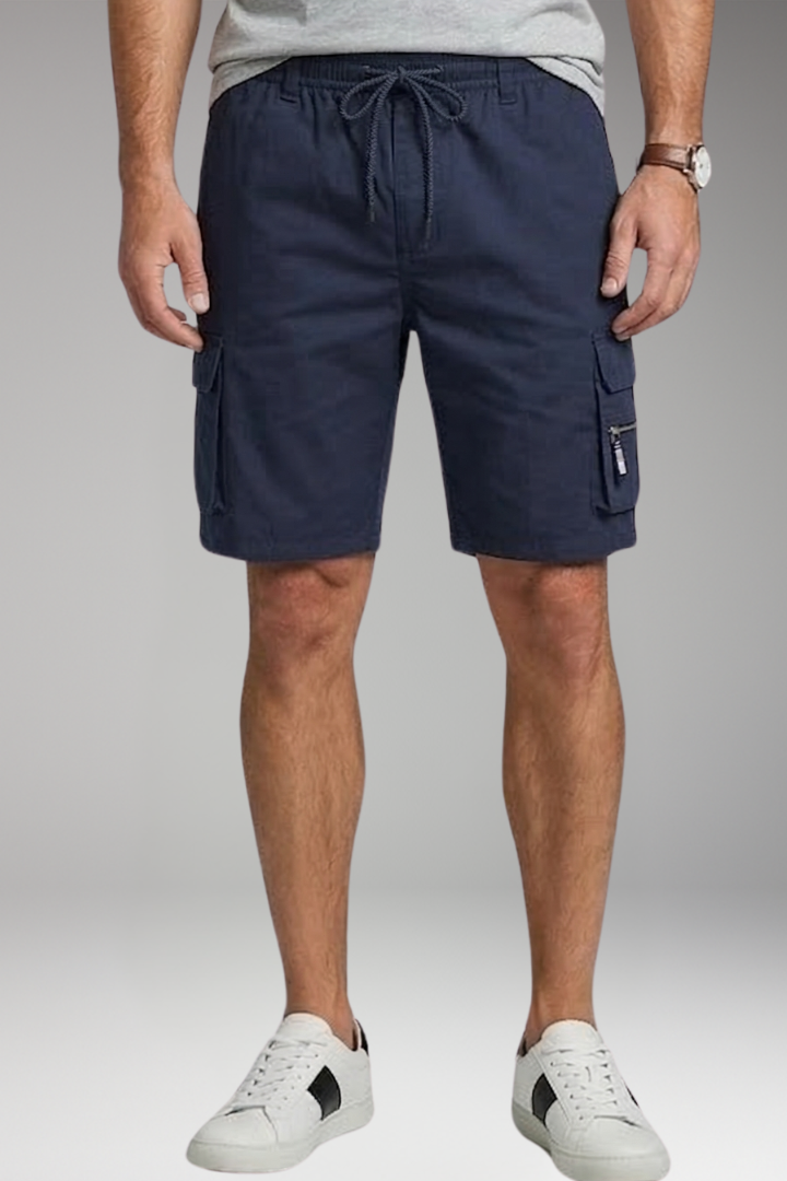 Men's Cargo Shorts with Drawstring and Multiple Pockets