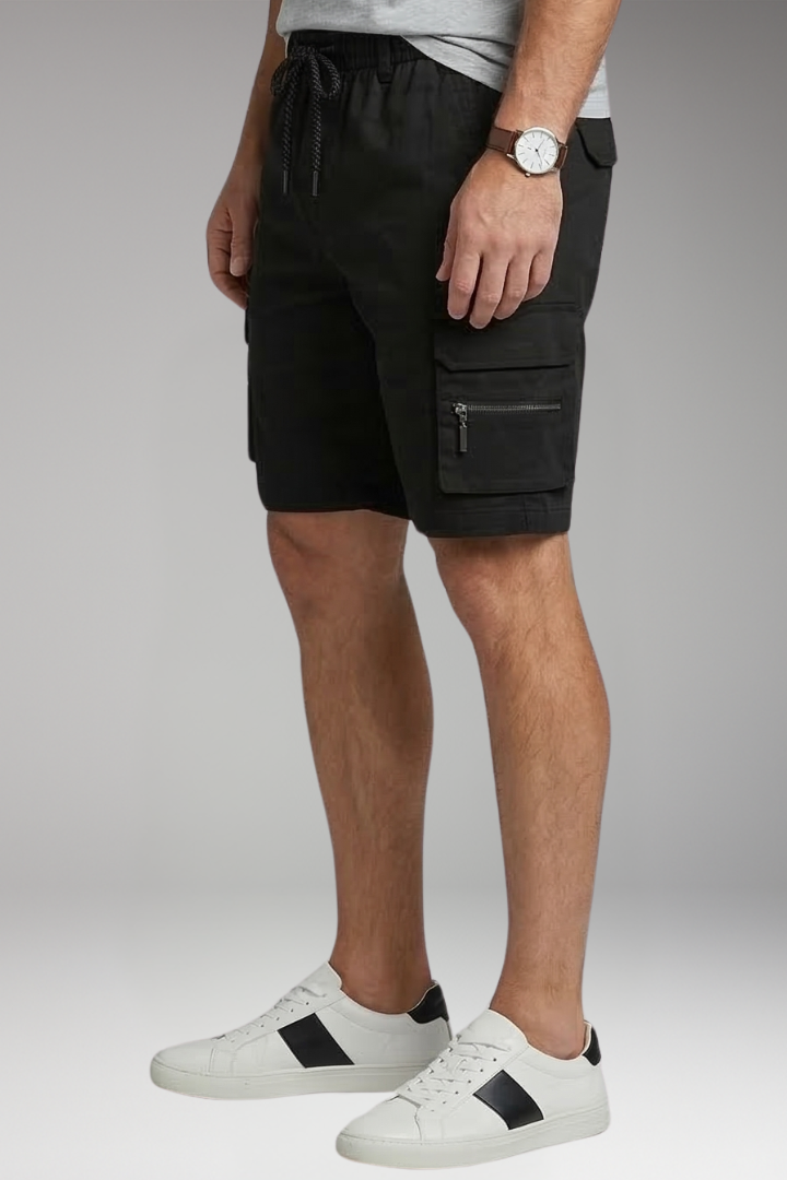 Men's Cargo Shorts with Drawstring and Multiple Pockets
