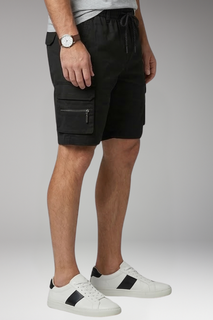 Men's Cargo Shorts with Drawstring and Multiple Pockets