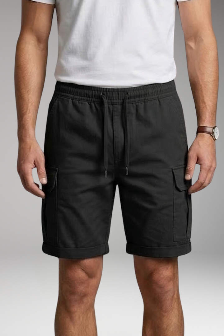 Men's Cargo Shorts with Drawstring and Pockets