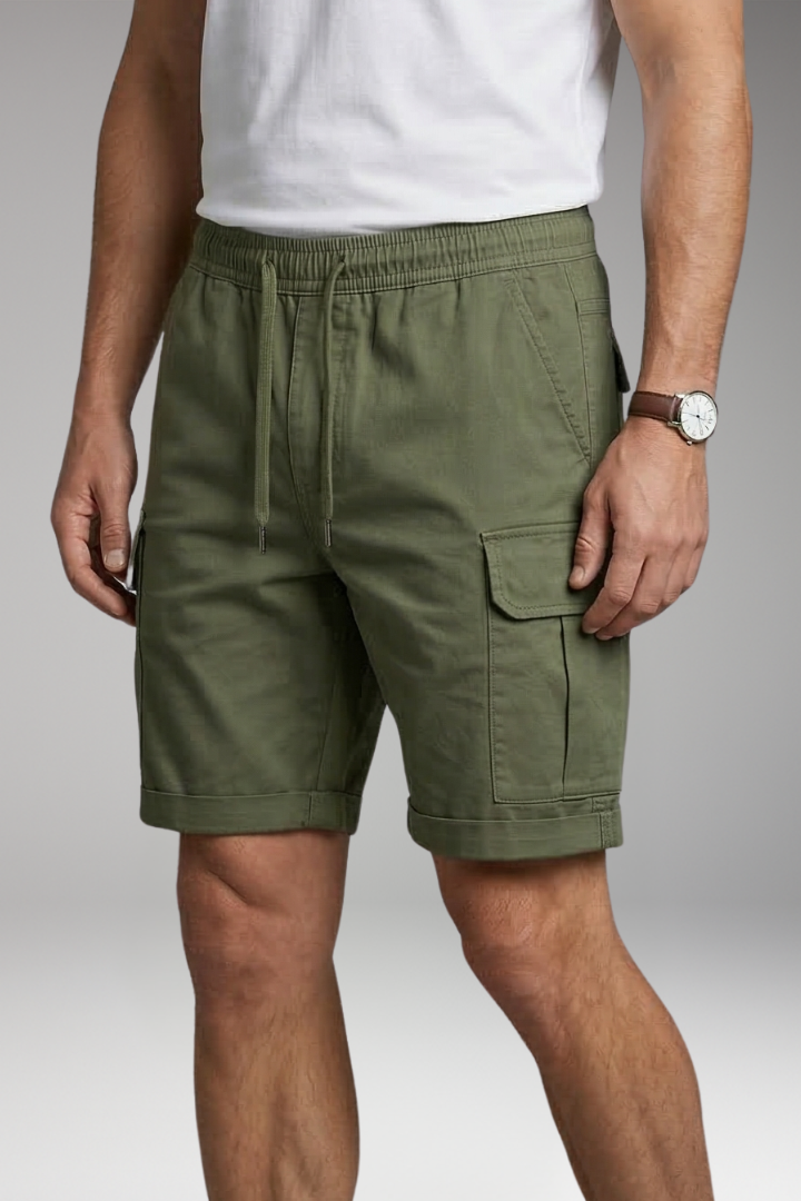 Men's Cargo Shorts with Drawstring and Pockets