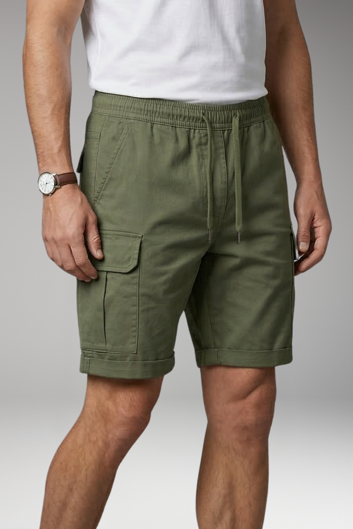 Men's Cargo Shorts with Drawstring and Pockets