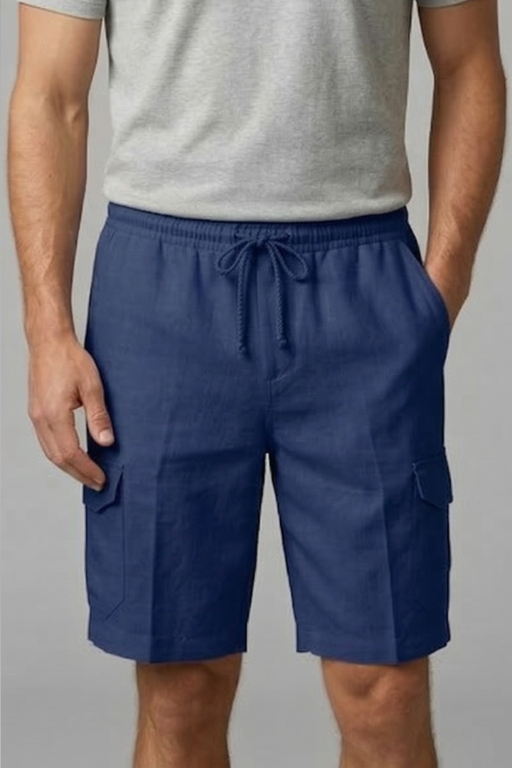 Men's Cargo Shorts with Drawstring and Side Pockets