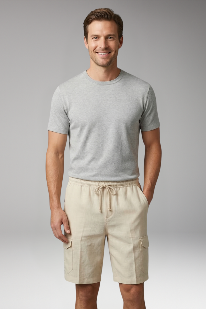 Men's Cargo Shorts with Drawstring and Side Pockets