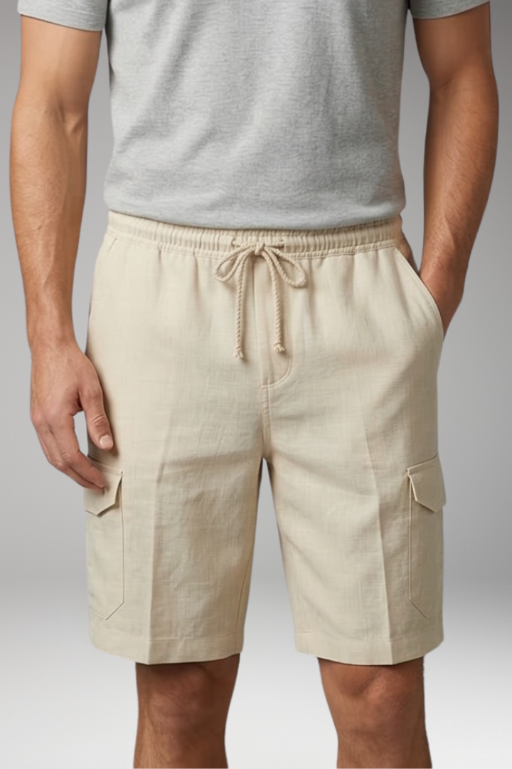 Men's Cargo Shorts with Drawstring and Side Pockets