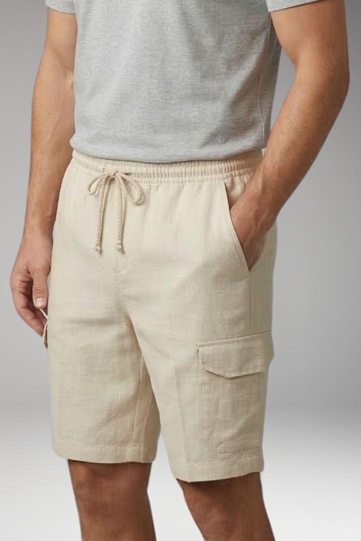 Men's Cargo Shorts with Drawstring and Side Pockets