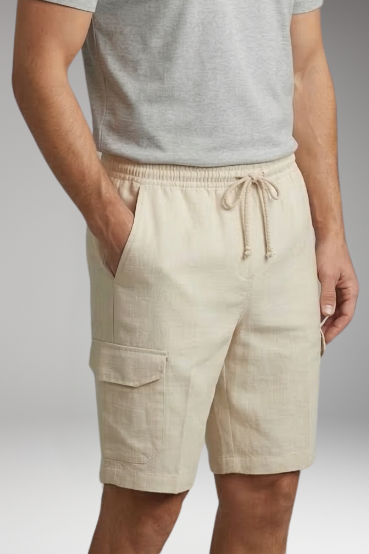 Men's Cargo Shorts with Drawstring and Side Pockets