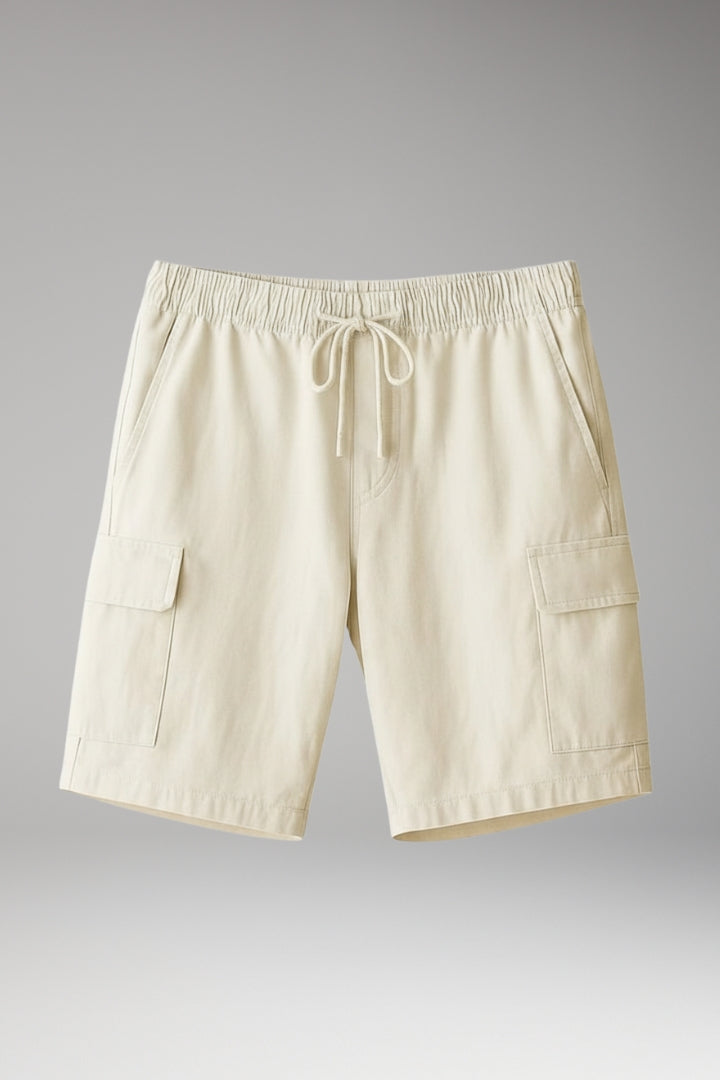 Men's Cargo Shorts with Elastic Waistband and Cargo Pockets