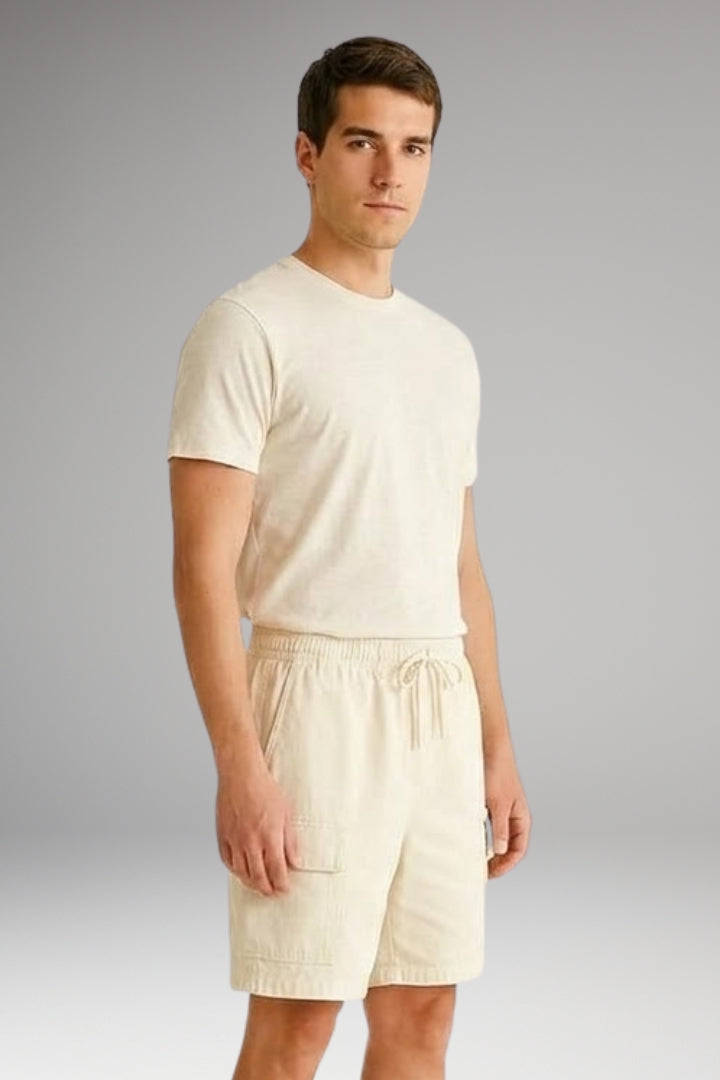 Men's Cargo Shorts with Elastic Waistband and Cargo Pockets