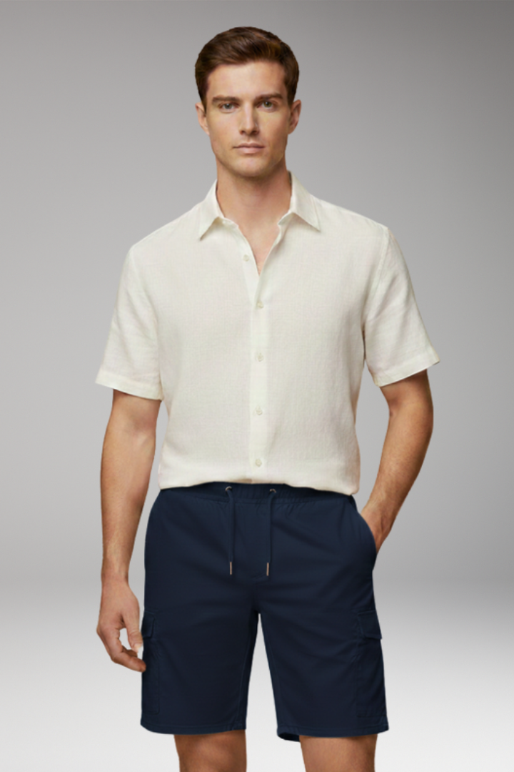 Men's Cargo Shorts with Elastic Waistband and Cargo Pockets