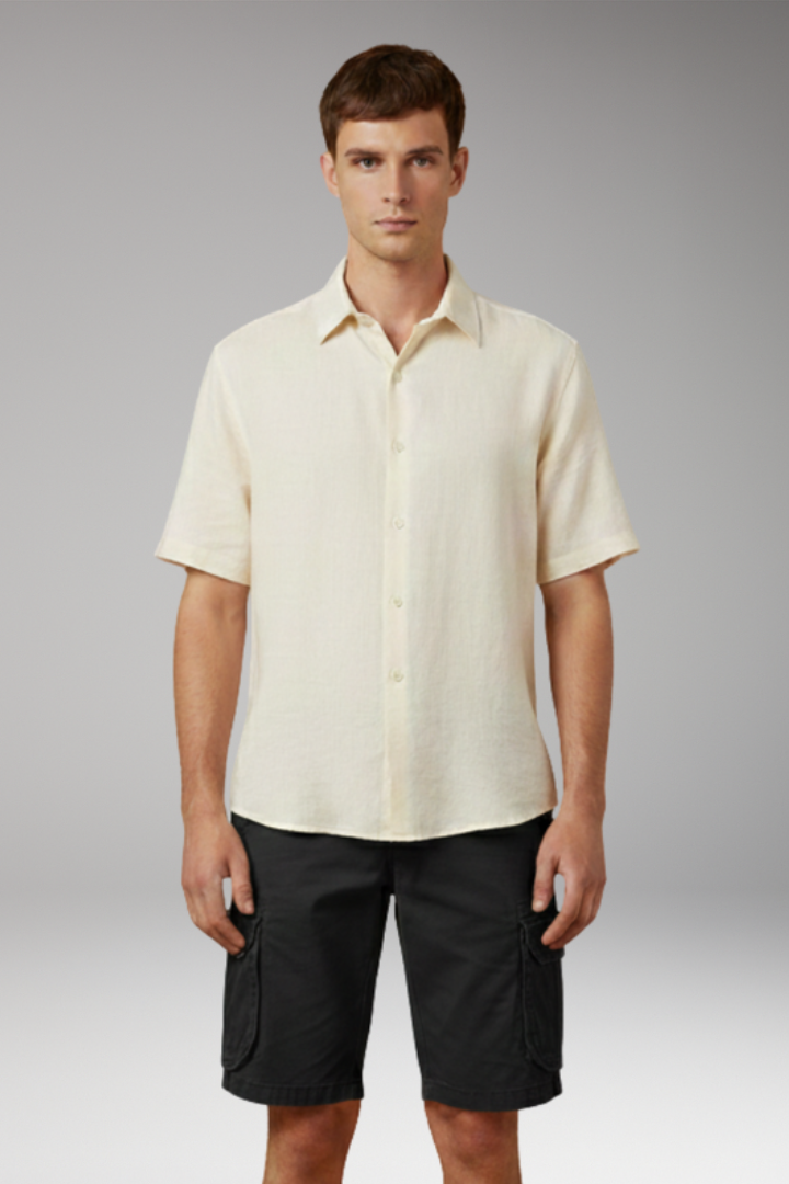 Men's Cargo Shorts with Elastic Waistband and Multiple Pockets