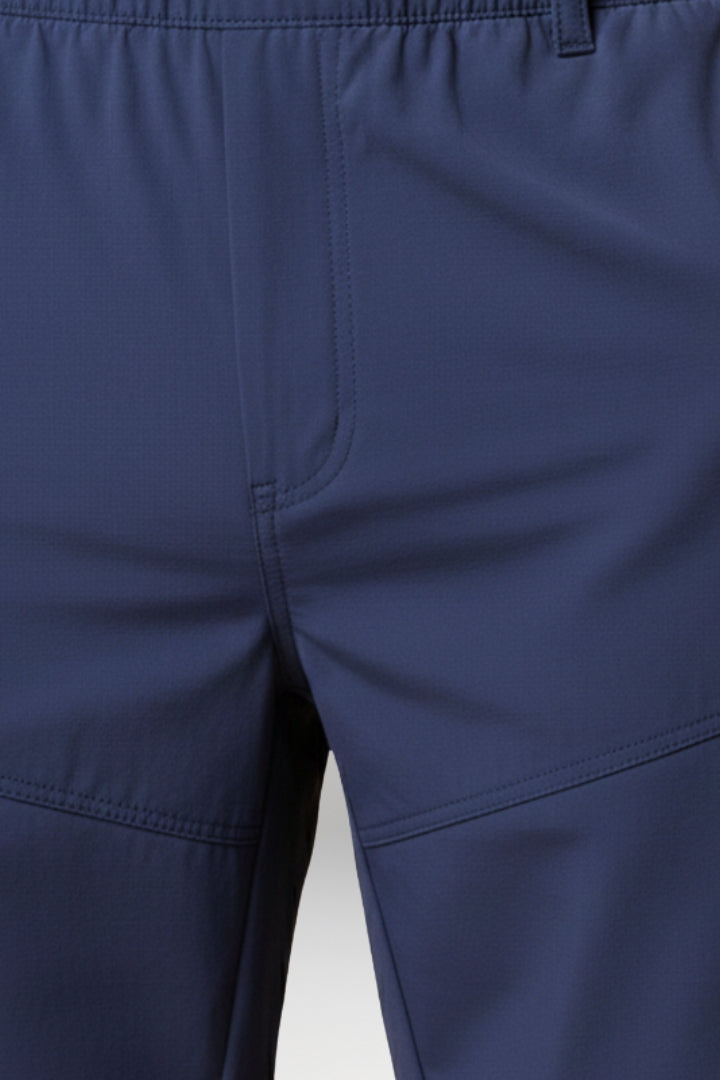 Men's Cargo Shorts with Elastic Waistband and Zippered Pockets