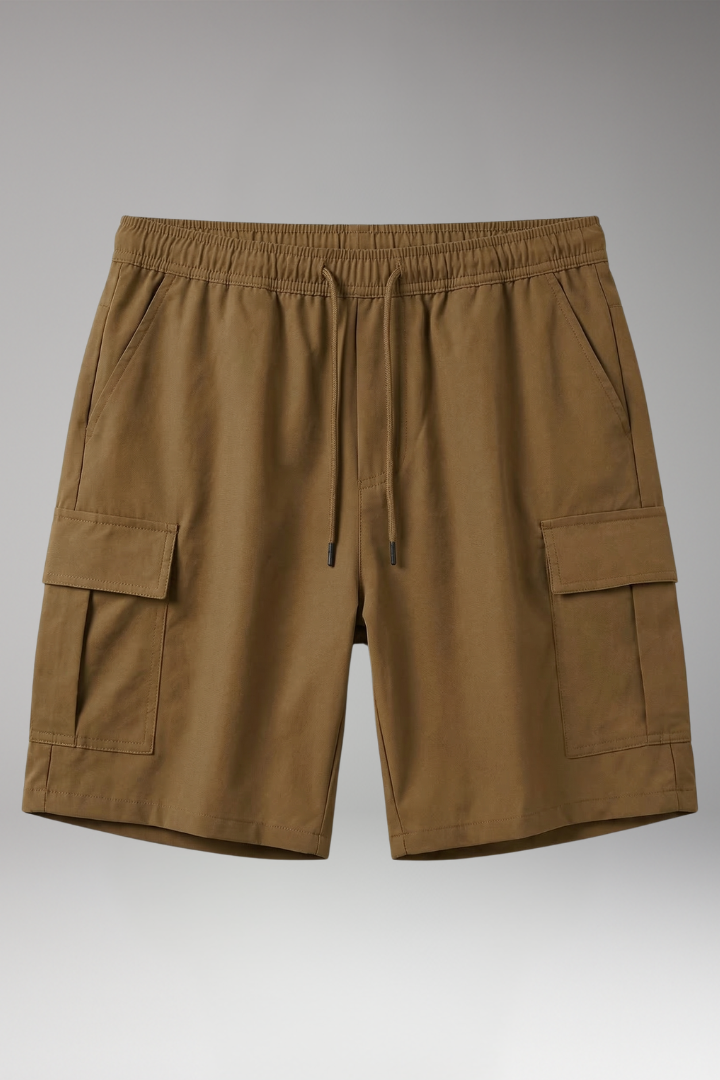 Men's Cargo Shorts with Flap Pockets and Drawstring