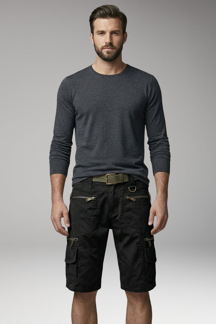 Men's Cargo Shorts with Multiple Pockets and Belt Loops