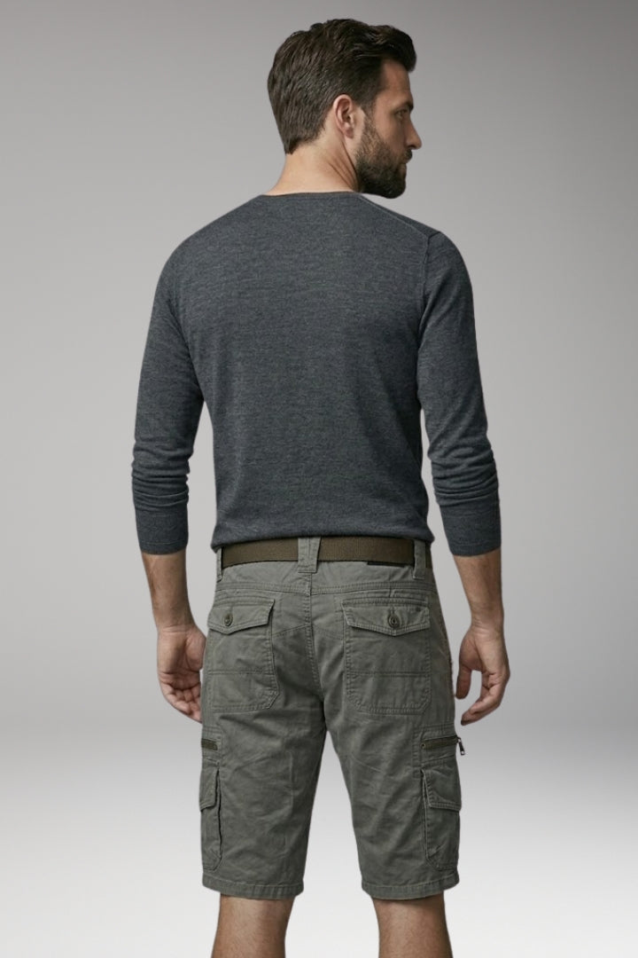 Men's Cargo Shorts with Multiple Pockets and Belt Loops
