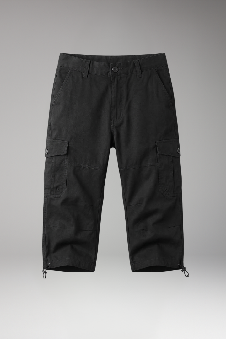 Men's Cargo Trousers with Pockets and Adjustable Hem