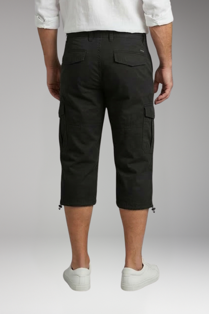 Men's Cargo Trousers with Pockets and Adjustable Hem