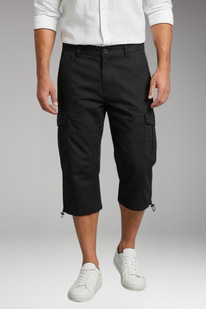 Men's Cargo Trousers with Pockets and Adjustable Hem