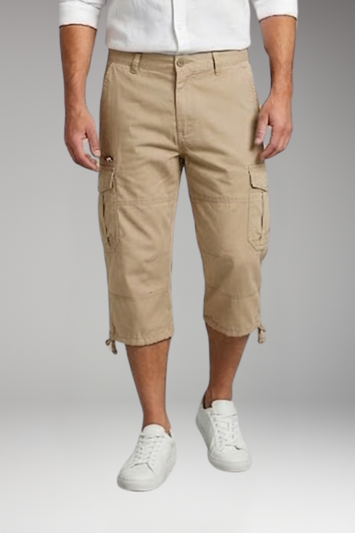 Men's Cargo Trousers with Pockets and Adjustable Hem