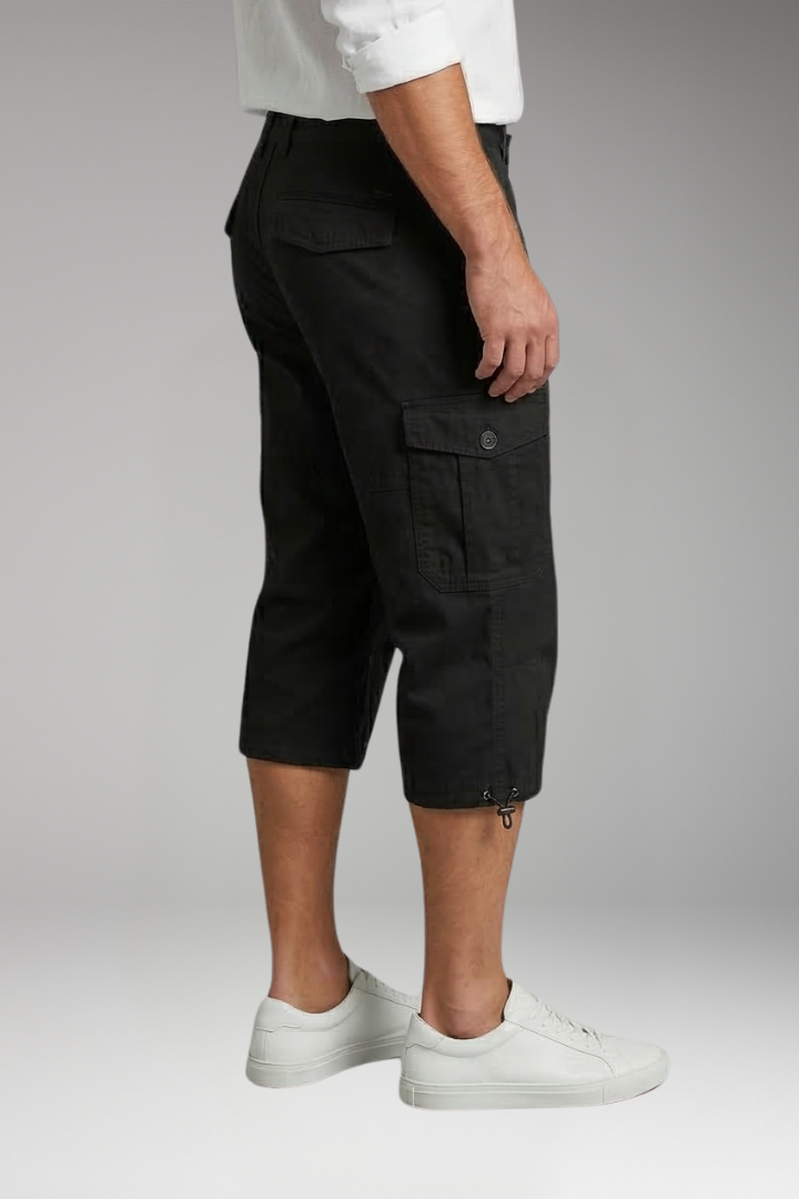 Men's Cargo Trousers with Pockets and Adjustable Hem