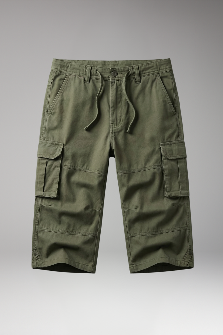 Men's Cargo Trousers with Pockets and Drawstring