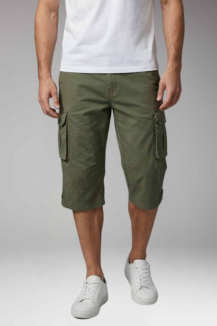 Men's Cargo Trousers with Pockets and Drawstring