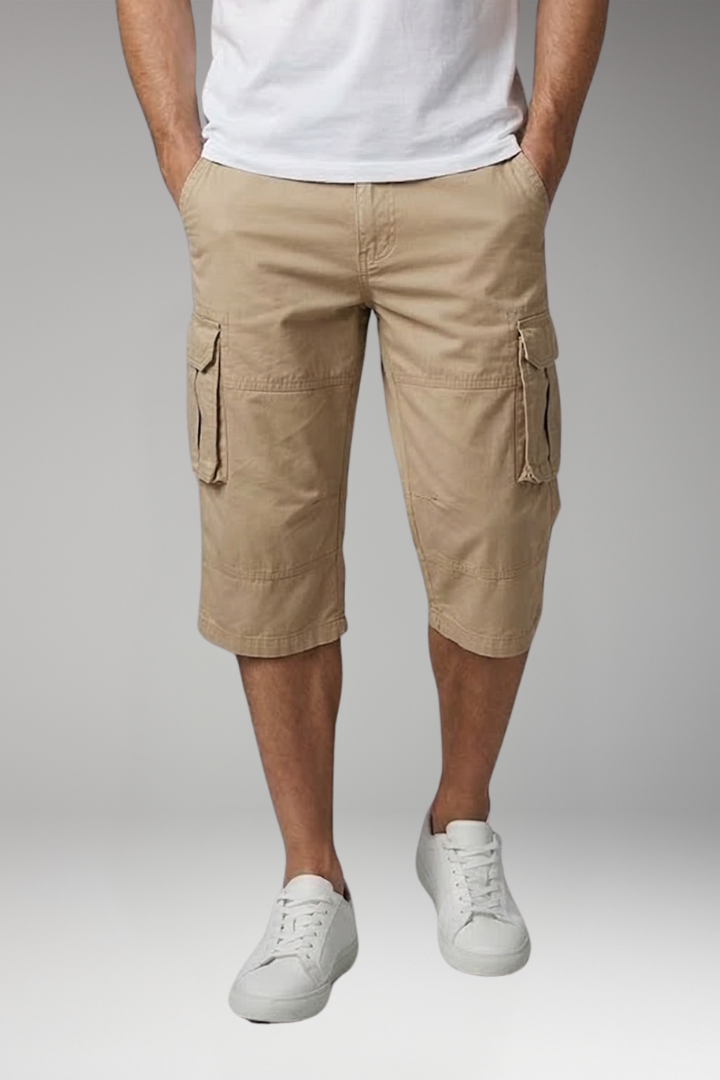 Men's Cargo Trousers with Pockets and Drawstring