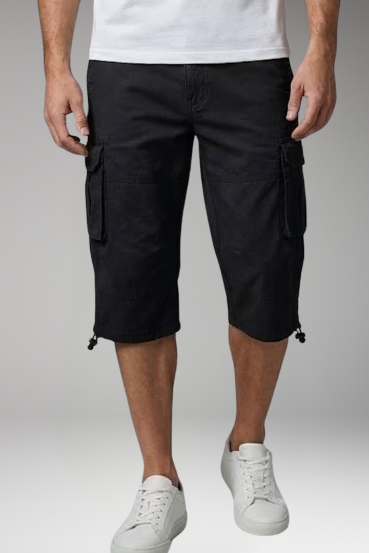 Men's Cargo Trousers with Pockets and Drawstring
