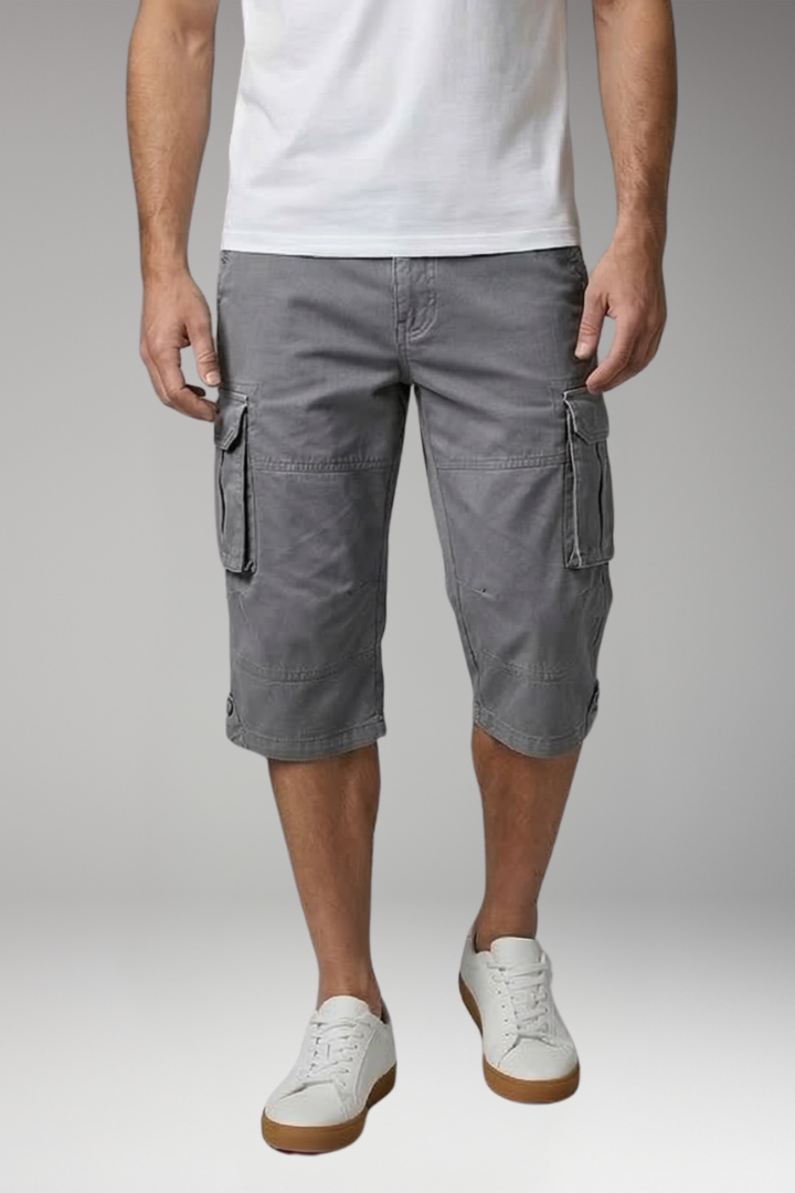 Men's Cargo Trousers with Pockets and Drawstring