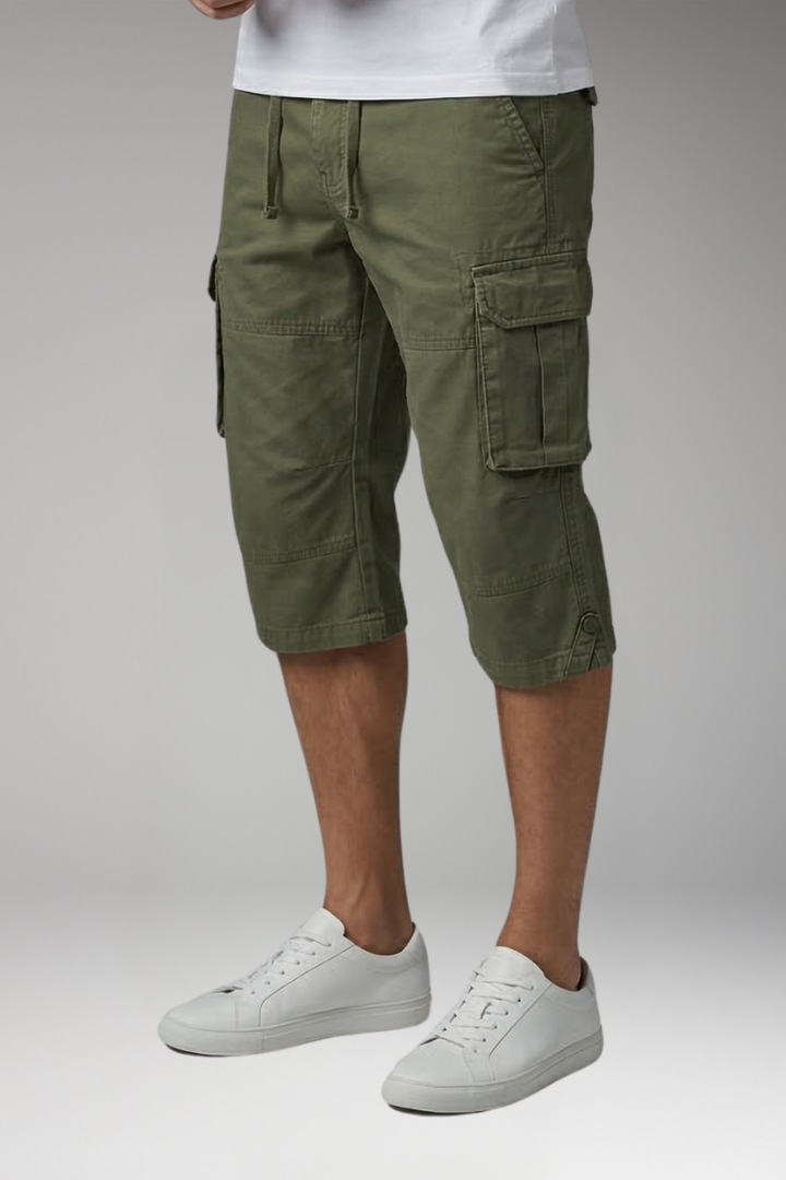 Men's Cargo Trousers with Pockets and Drawstring