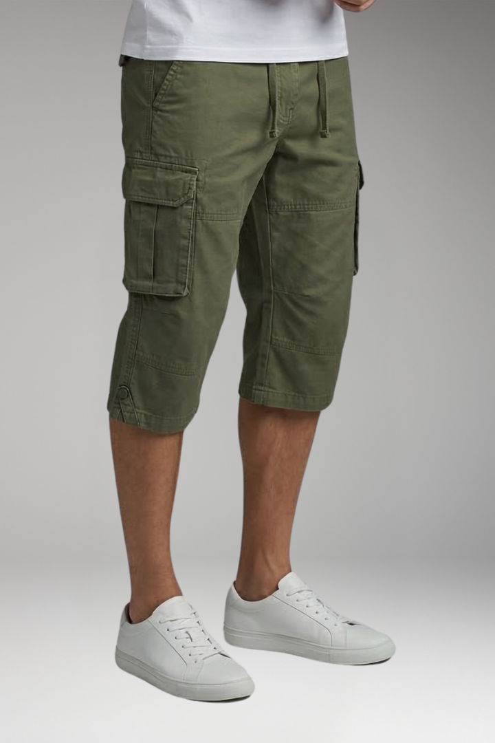 Men's Cargo Trousers with Pockets and Drawstring