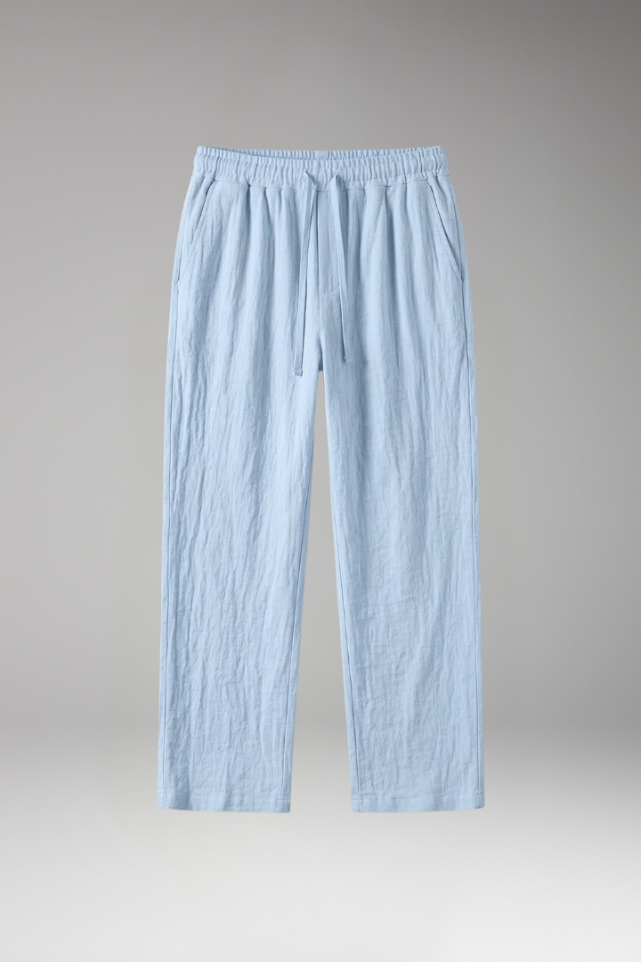 Men’s Casual Trousers with Elastic Waist and Straight Leg
