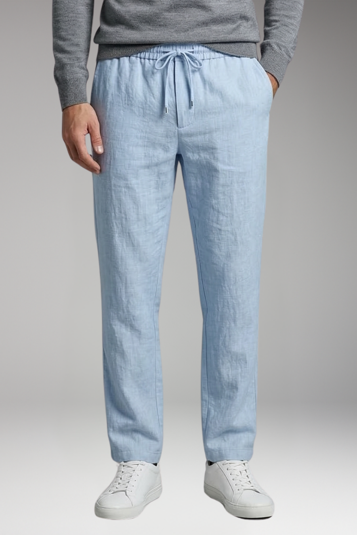 Men’s Casual Trousers with Elastic Waist and Straight Leg