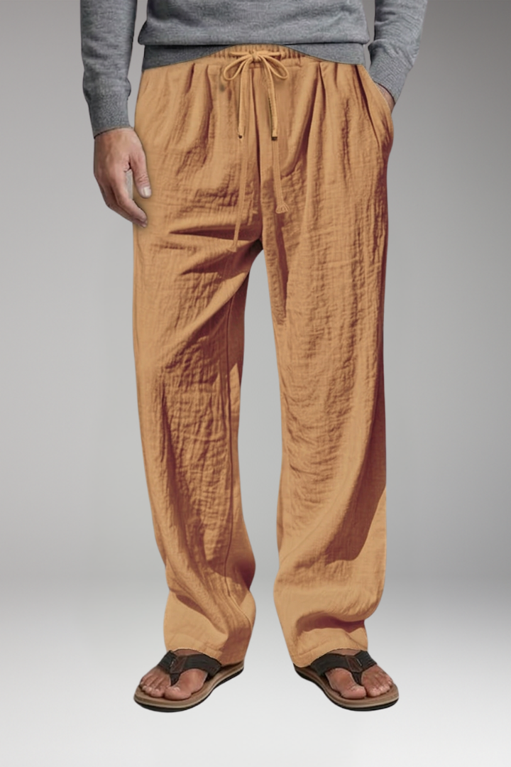 Men’s Casual Trousers with Elastic Waist and Straight Leg