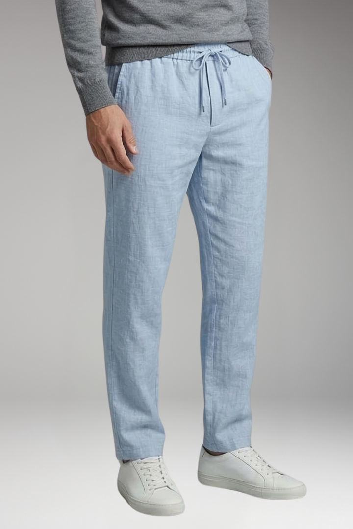 Men’s Casual Trousers with Elastic Waist and Straight Leg